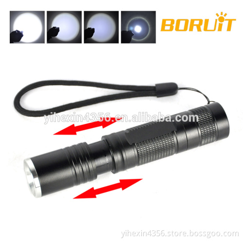 Direct Charging Port Rechargeable Led Zoomable Aluminium Hunting Flashlight